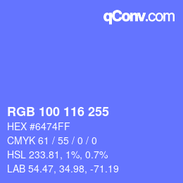 Color code: RGB 100 116 255 | qconv.com