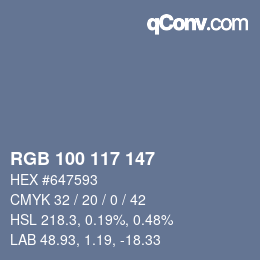 Color code: RGB 100 117 147 | qconv.com