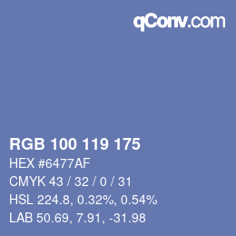 カラーコード: RGB 100 119 175 | qconv.com