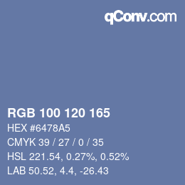 Farbcode: RGB 100 120 165 | qconv.com