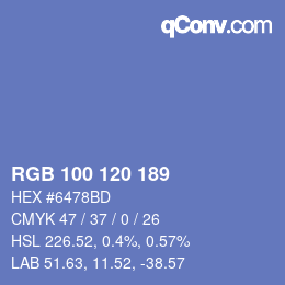 カラーコード: RGB 100 120 189 | qconv.com