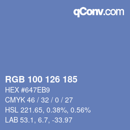 Code couleur: RGB 100 126 185 | qconv.com