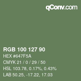 Farbcode: RGB 100 127 90 | qconv.com