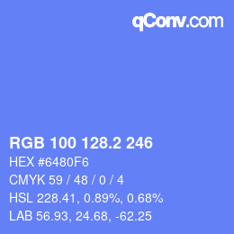 Color code: RGB 100 128.2 246 | qconv.com