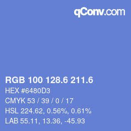 カラーコード: RGB 100 128.6 211.6 | qconv.com