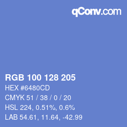 カラーコード: RGB 100 128 205 | qconv.com