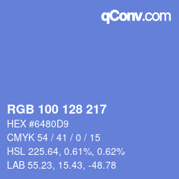颜色代码: RGB 100 128 217 | qconv.com