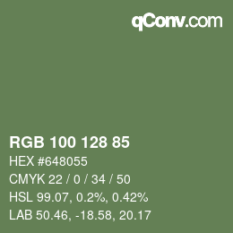 颜色代码: RGB 100 128 85 | qconv.com