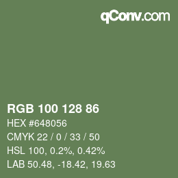 Farbcode: RGB 100 128 86 | qconv.com