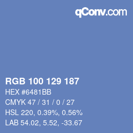 Código de color: RGB 100 129 187 | qconv.com