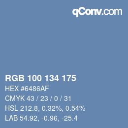 Color code: RGB 100 134 175 | qconv.com