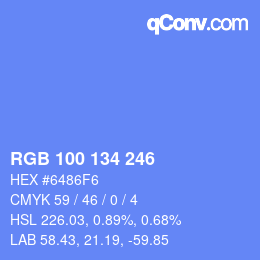 Color code: RGB 100 134 246 | qconv.com