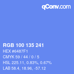 Color code: RGB 100 135 241 | qconv.com