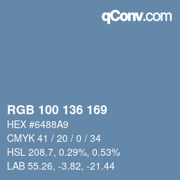 Color code: RGB 100 136 169 | qconv.com