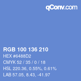 Color code: RGB 100 136 210 | qconv.com