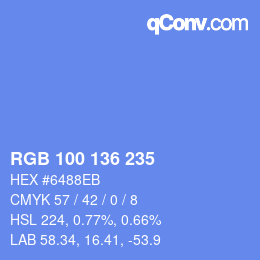 Color code: RGB 100 136 235 | qconv.com