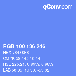 Color code: RGB 100 136 246 | qconv.com
