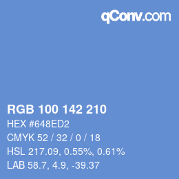 Color code: RGB 100 142 210 | qconv.com