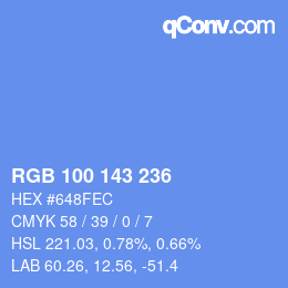 Código de color: RGB 100 143 236 | qconv.com