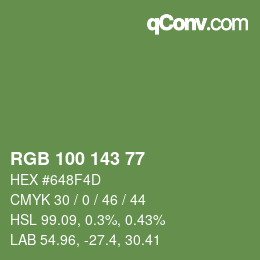 颜色代码: RGB 100 143 77 | qconv.com