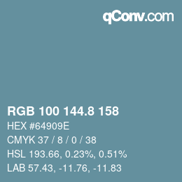 Color code: RGB 100 144.8 158 | qconv.com