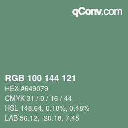 Code couleur: RGB 100 144 121 | qconv.com
