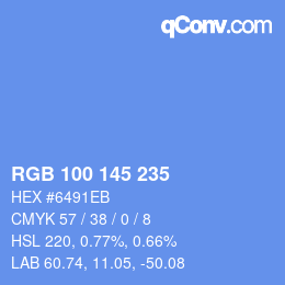 Color code: RGB 100 145 235 | qconv.com