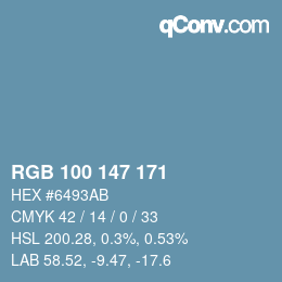 Color code: RGB 100 147 171 | qconv.com