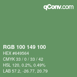 Color code: RGB 100 149 100 | qconv.com