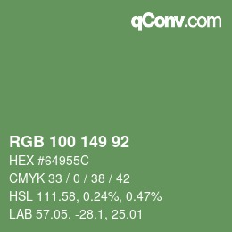 Farbcode: RGB 100 149 92 | qconv.com