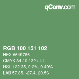 Color code: RGB 100 151 102 | qconv.com
