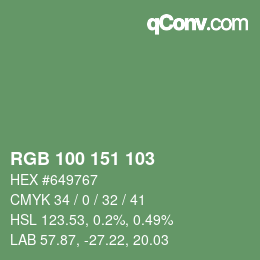 颜色代码: RGB 100 151 103 | qconv.com