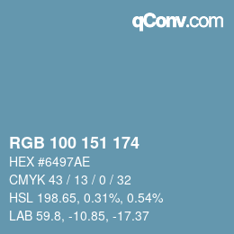 颜色代码: RGB 100 151 174 | qconv.com