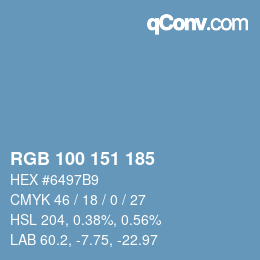 Color code: RGB 100 151 185 | qconv.com