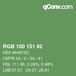 カラーコード: RGB 100 151 92 | qconv.com