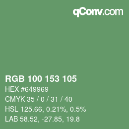 Color code: RGB 100 153 105 | qconv.com