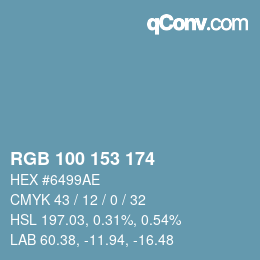 Color code: RGB 100 153 174 | qconv.com