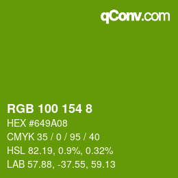 Color code: RGB 100 154 8 | qconv.com