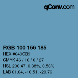 Código de color: RGB 100 156 185 | qconv.com