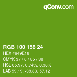 Color code: RGB 100 158 24 | qconv.com