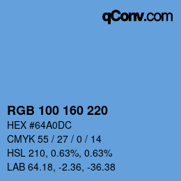 Color code: RGB 100 160 220 | qconv.com