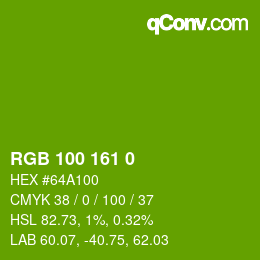 カラーコード: RGB 100 161 0 | qconv.com