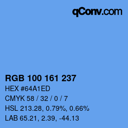 Color code: RGB 100 161 237 | qconv.com