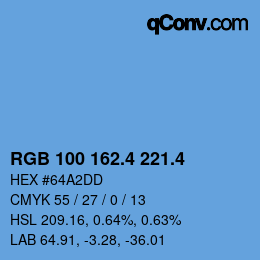カラーコード: RGB 100 162.4 221.4 | qconv.com