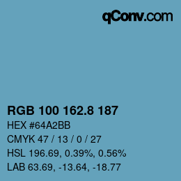 Color code: RGB 100 162.8 187 | qconv.com