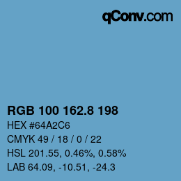 Color code: RGB 100 162.8 198 | qconv.com