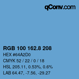 Color code: RGB 100 162.8 208 | qconv.com