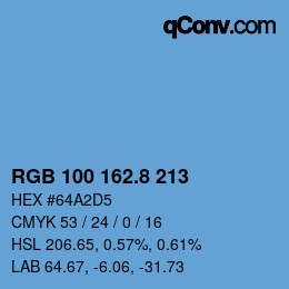 Color code: RGB 100 162.8 213 | qconv.com