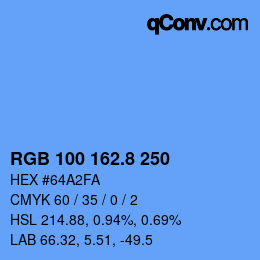 Color code: RGB 100 162.8 250 | qconv.com