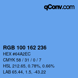 Color code: RGB 100 162 236 | qconv.com